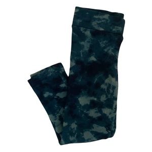 Old Navy Green Camo Tie Dye Cozy Leggings Girls Size 5